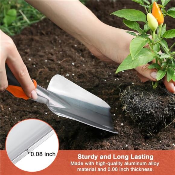 Garden Tools Set, 3 Pack Heavy Duty Gardening Tools Set Include Garden Shovel - Picture 4 of 8